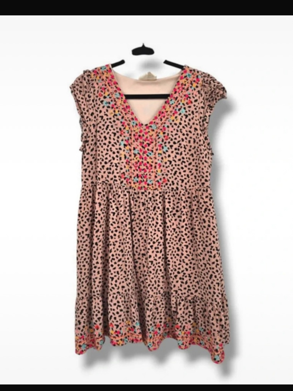 Savanna Jane Dress Women Large Leopard Print embroidered Mid Dress Summer - Picture 2 of 12
